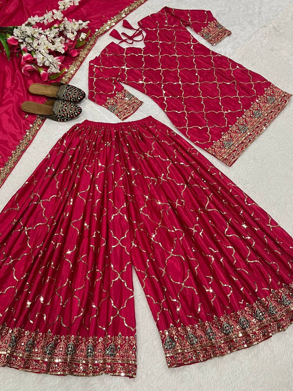 Bridal Sophistication: The Ivory Lattice Ceremonial Gharara